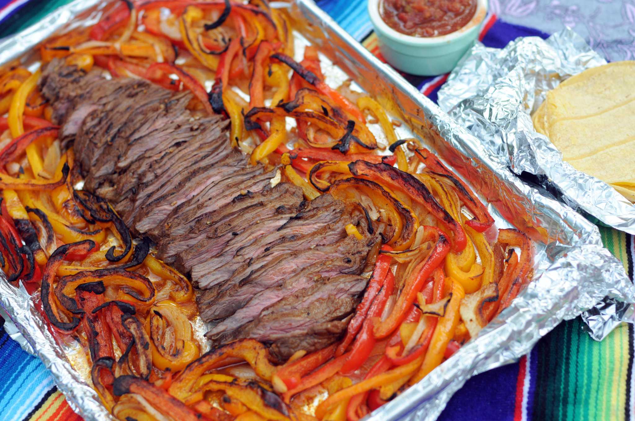 Recipe Sheet Pan Fajita Flank Steak with Peppers and Onions
