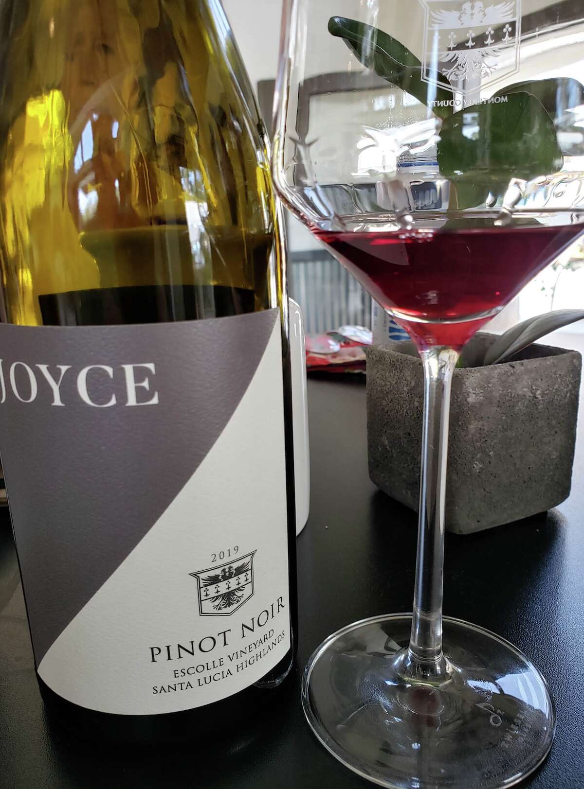 Joyce Wine Company (in Carmel Valley, CA) Pinot Noir from the Escolle vineyard was elegant with supple tannins and finesse.