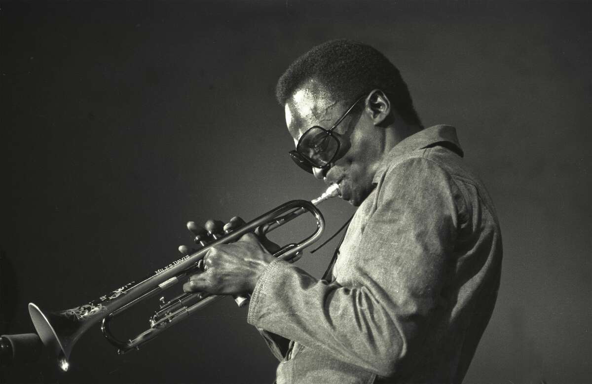 American jazz musician Miles Davis (1926 - 1991) was born in Alton, Ill. and now has a statue in the city. Davis was also raised in East St. Louis, Ill. Davis is famous for his multiple albums, including "Kind of Blue" and "Round About Midnight" and is a Rock and Roll Hall of Famer. (Photo by Jack Vartoogian/Getty Images)