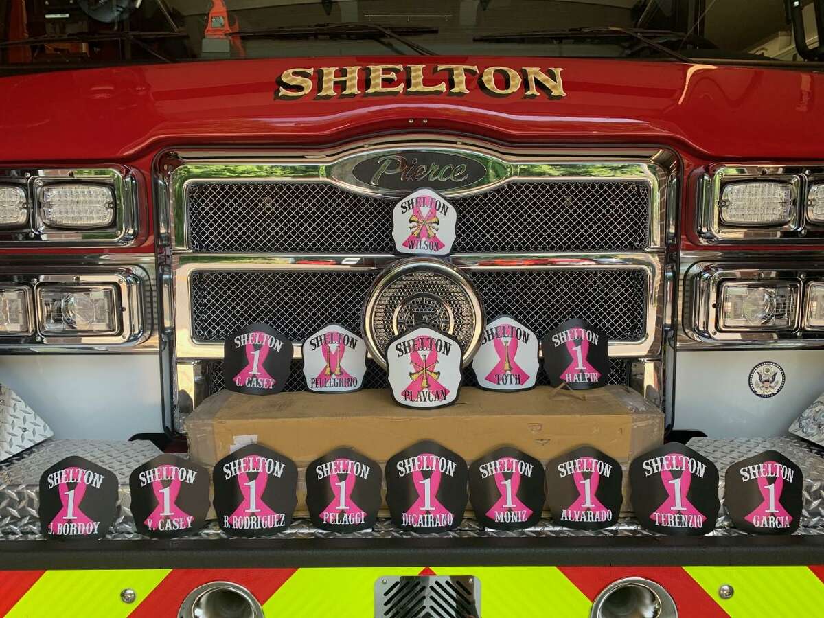 Shelton firefighters will be donning the pink ribbon - the universal symbol of breast cancer, illustrating the cause, raising awareness and bringing together women in solidarity - on their helmets throughout October, which is Breast Cancer Awareness Month.