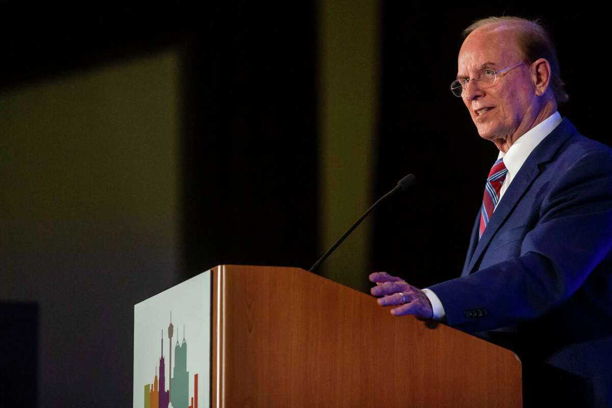 Bexar County Judge Nelson Wolff delivers the 2021 State of the County address on Oct. 6, during which he confirmed that he will not be running for re-election in 2022.