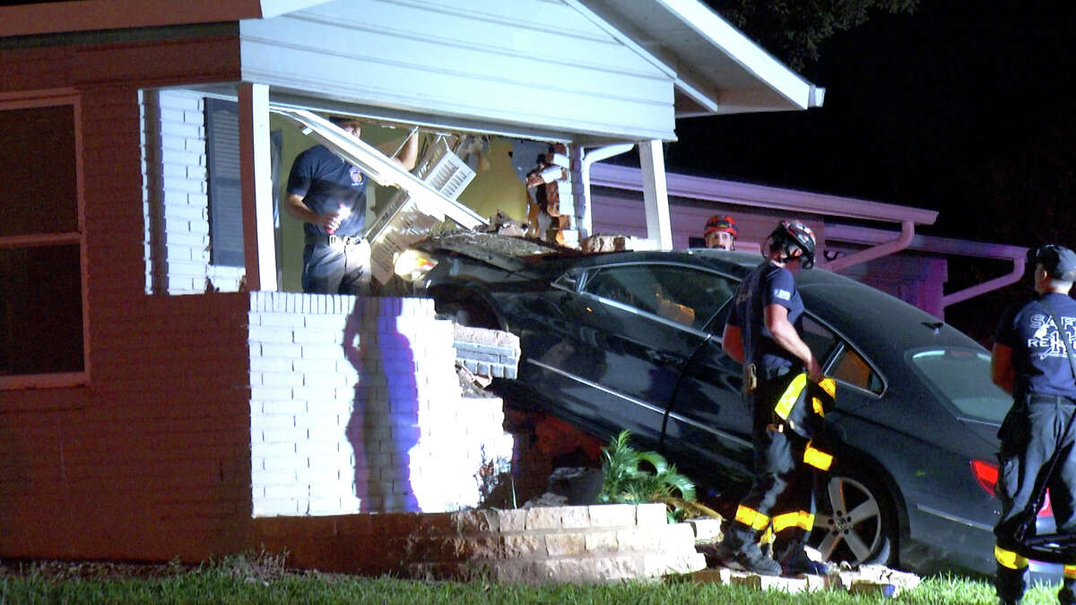 A 3-year-old girl was hospitalized Thursday morning after a suspected drunken driver crashed his vehicle into the home where she was sleeping, San Antonio police said.