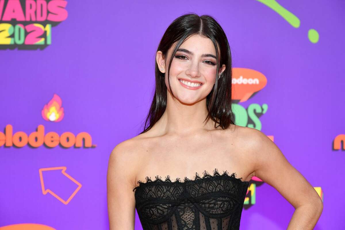 In this image released on March 13, Charli D'Amelio attends Nickelodeon's Kids' Choice Awards at Barker Hangar on March 13, 2021 in Santa Monica, California.
