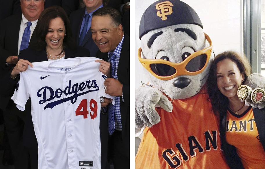 Sự kiện Giants vs.  Dodgers NLDS, Kamala Harris đã chọn phe của mình