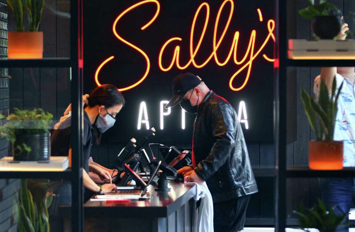 Sally's Apizza holds its grand opening on Summer Street in Stamford, Conn., on Thursday October 7, 2021. This is the new outpost of the beloved New Haven pizza restaurant.
