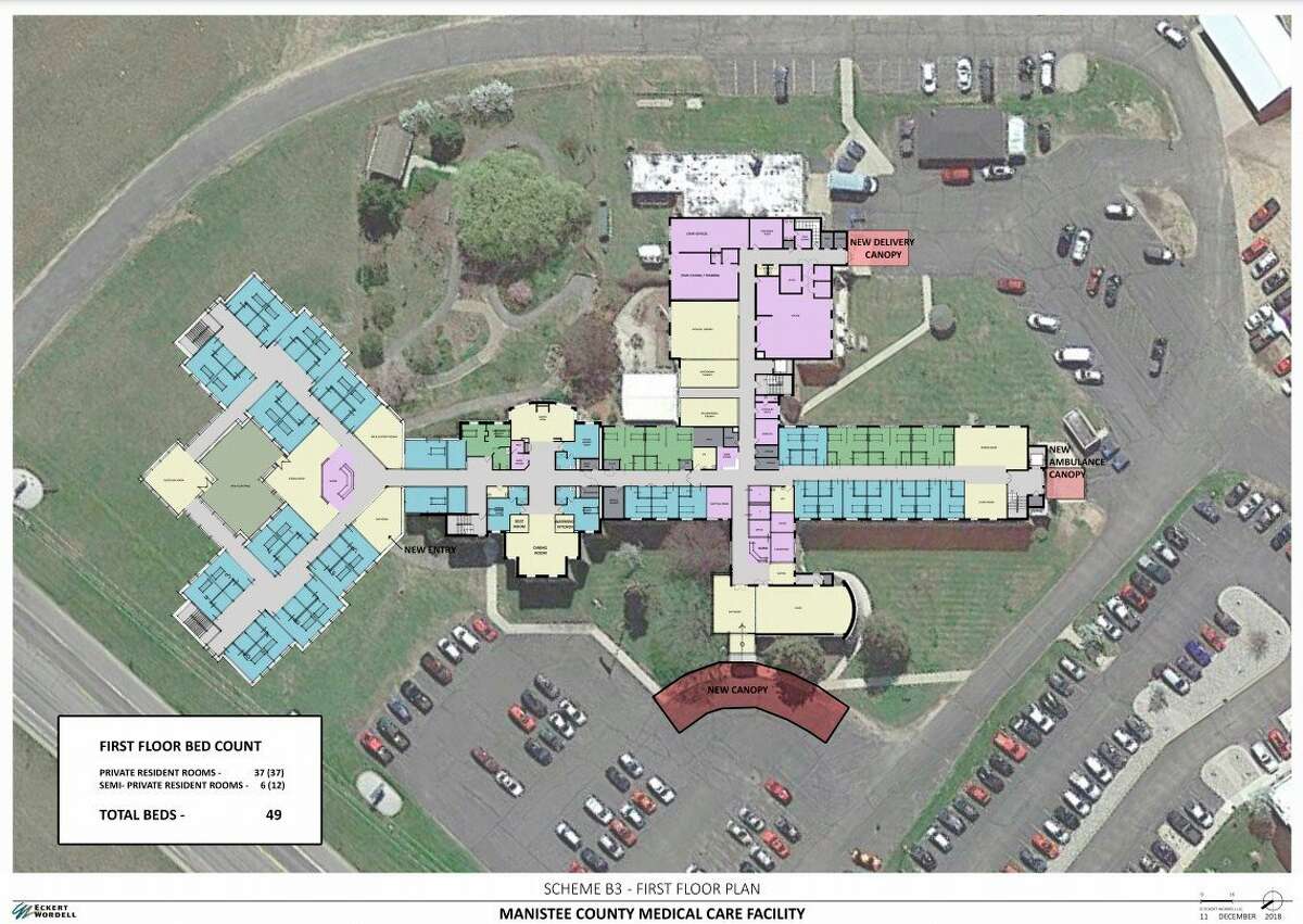 A proposed outline for renovations at the Manistee County Medical Center was drawn up by Eckert Wordell & CM Contracting. Now officials plan to put it before the voters to decide whether or not to fund the renovation. (Courtesy photo)  