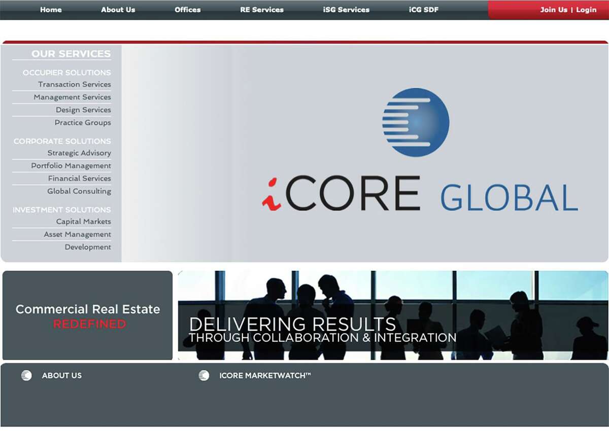 Three executives of San Antonio real estate firm iCore Global were indicted by a federal grand jury on charges they defrauded couples nearing retirement of more than $2 million. Pictured is the iCore website’s homepage.