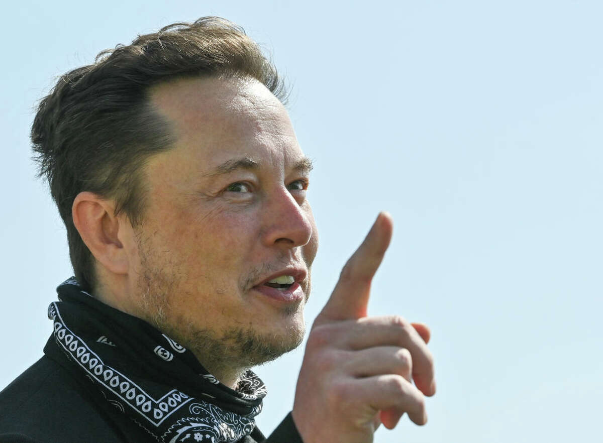Tesla CEO Elon Musk talks during a tour of the plant of the future foundry of a Tesla Gigafactory on August 13, 2021 near Berlin.