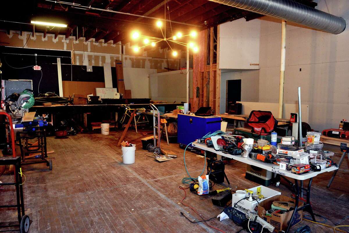 Park City Music, currently under construction in the former Acoustic Café space, in Bridgeport, Conn. Oct. 6, 2021.