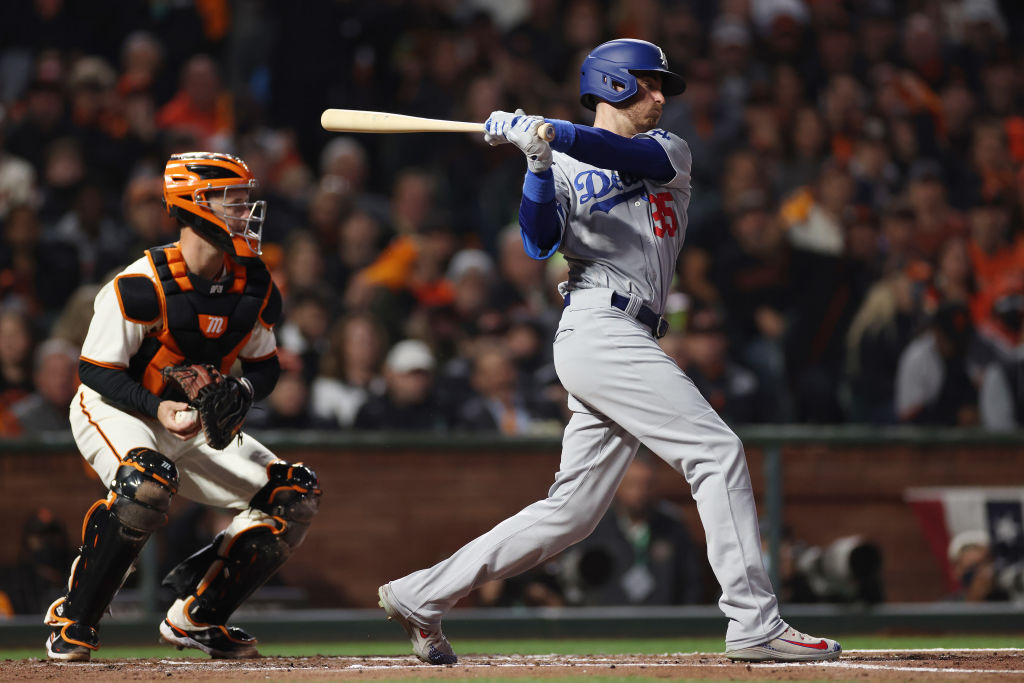 Is Dodgers' Cody Bellinger weirdly choking up on his bat in NLDS ...