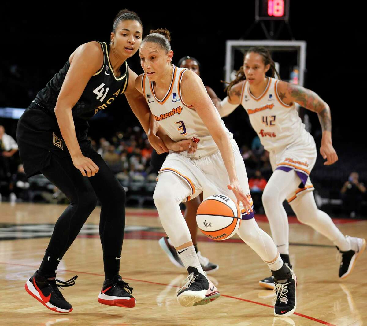 Astou Ndour-Fall of the Chicago Sky reacts after a Phoenix Mercury News  Photo - Getty Images