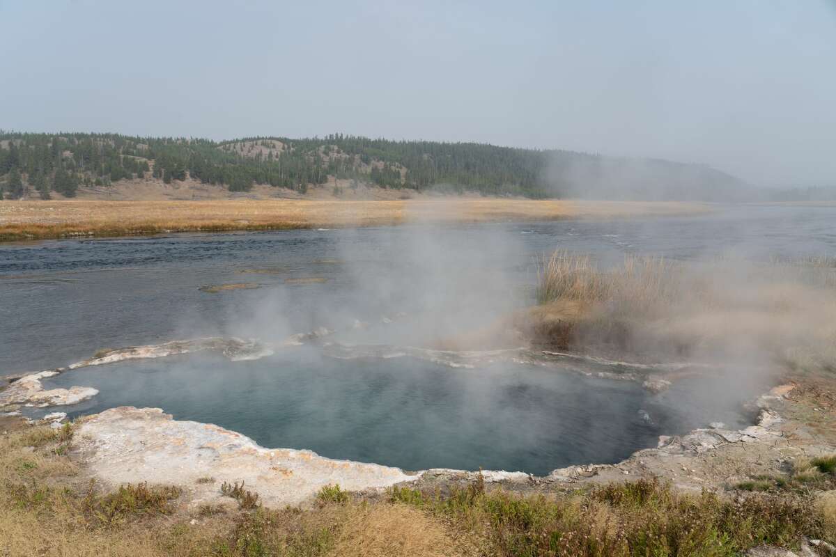Maiden's Grave Spring in Yellowstone National Park. A woman jumped into the scalding waters to save her dog Monday, park officials said. 