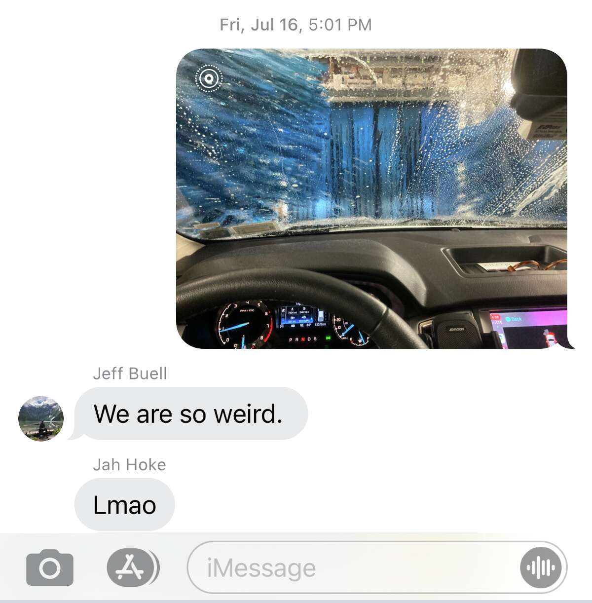 1. I hate cars, but I love the car wash. I think cars ruined pretty much everything, but I have an unlimited car wash pass and anytime I am stressed out I go get a car wash. When something is annoying me, I just text my friends a photo of me going through the car wash and they know I am going through a thing.