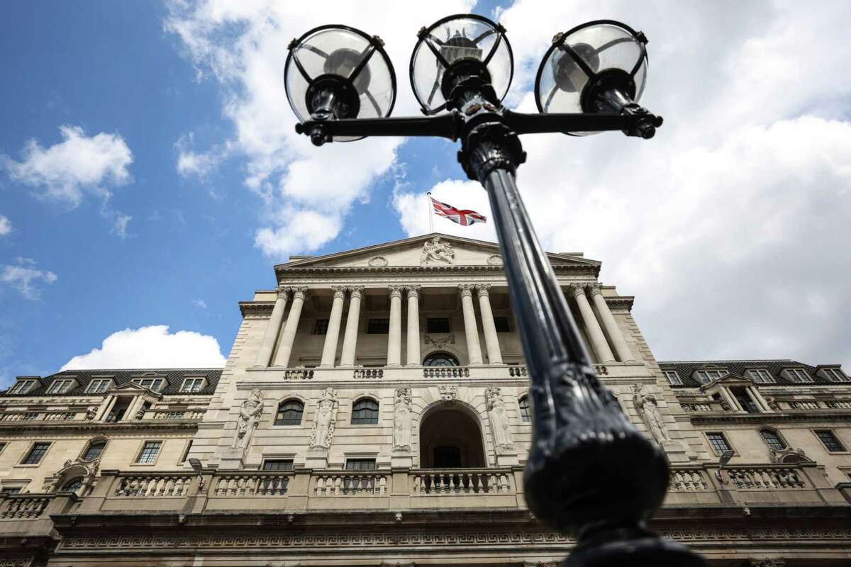 The Bank of England is seen in London on Aug. 5, 2021.