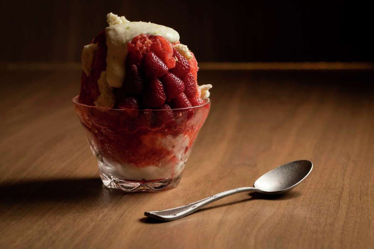 Strawberries and kakigori with cream is one of the desserts of Fantastic, which will open next week in Hayes Valley.