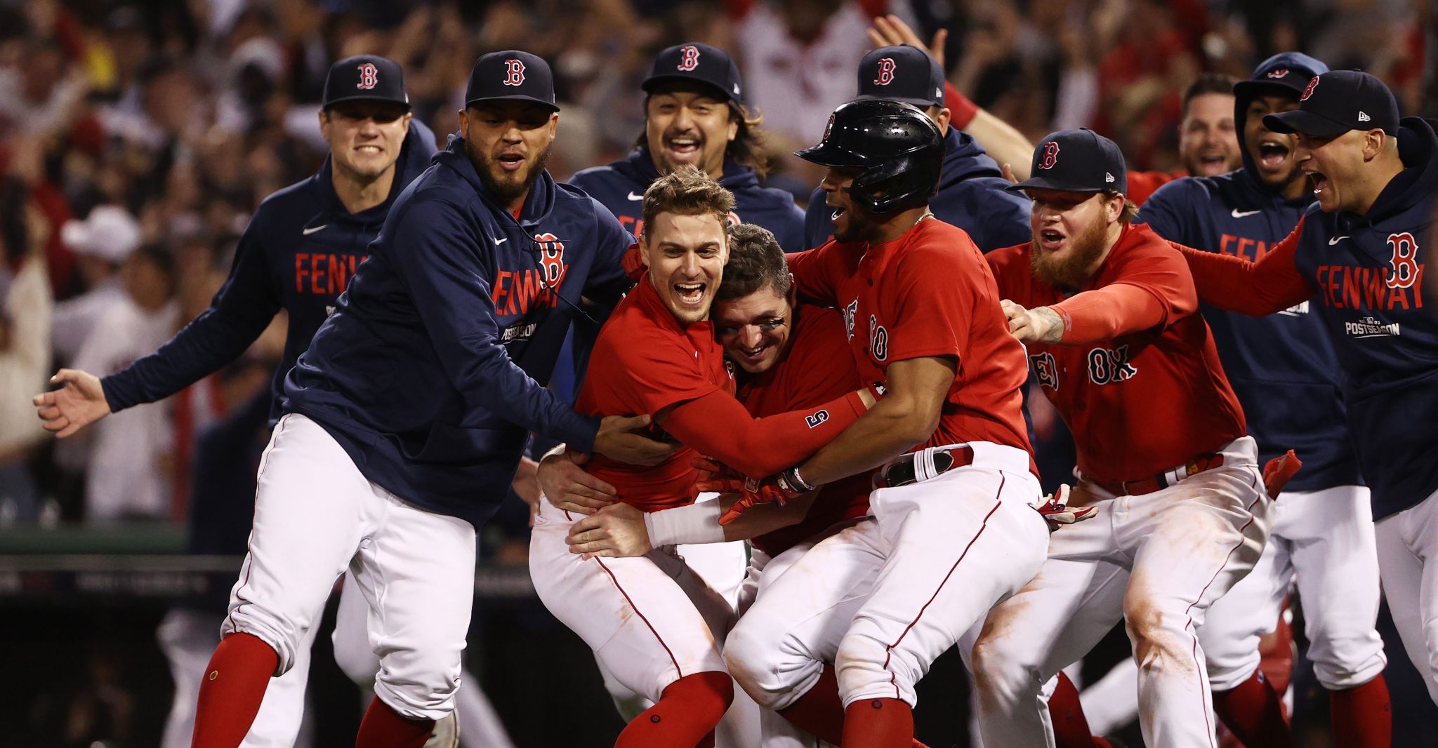 Xander Bogaerts of the Boston Red Sox celebrates with Christian News  Photo - Getty Images
