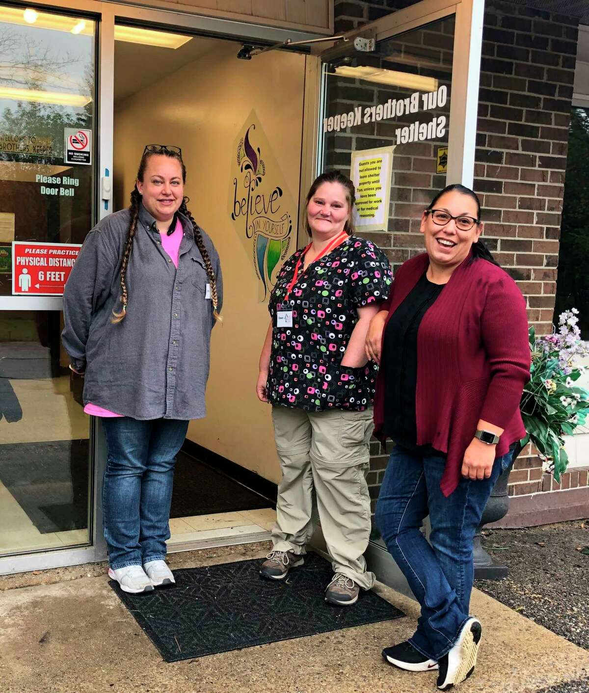 Pictured, from the left, is Shelter Coordinators Emily Dunkel and Dawn Frederick and Executive Director Nicole Alexander. (Courtesy photo)