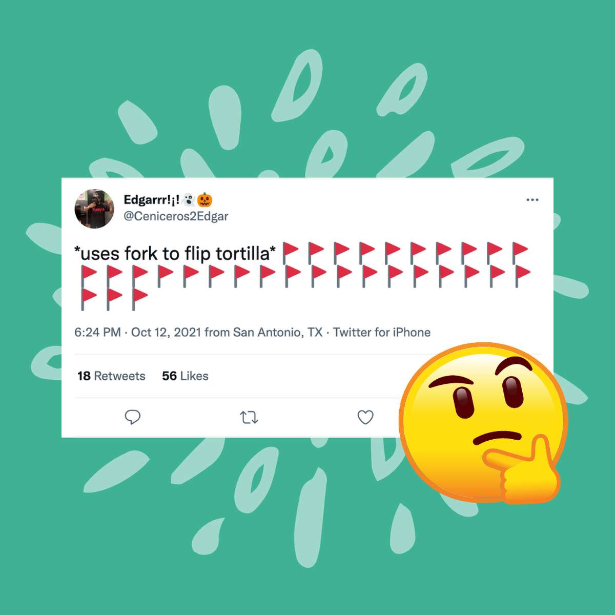 Red flag tweet photo illustration with emoji