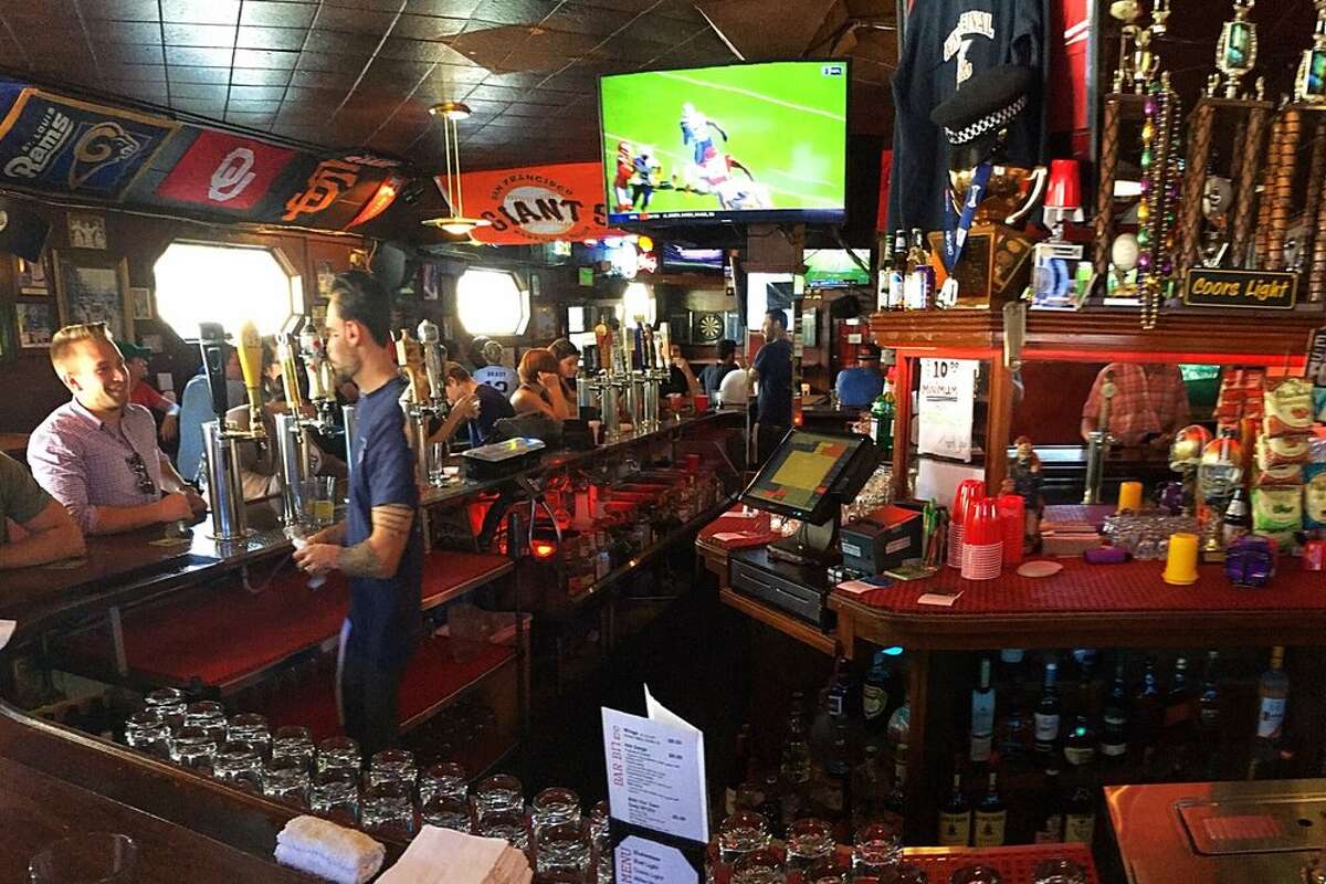 Sports bar Final Final offers plenty of TVs to watch the game in San Francisco, Calif.