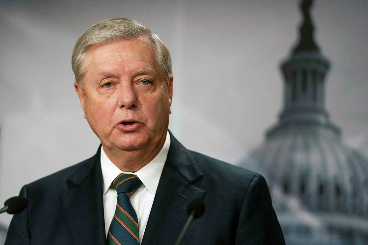 Sen. Lindsey Graham, R-S.C., speaks to reporters during a news conference at the Capitol, Thursday, Jan. 7, 2021, in Washington. Graham said Thursday that the president must accept his own role in the violence that occurred at the U.S. Capitol. (AP Photo/Manuel Balce Ceneta)