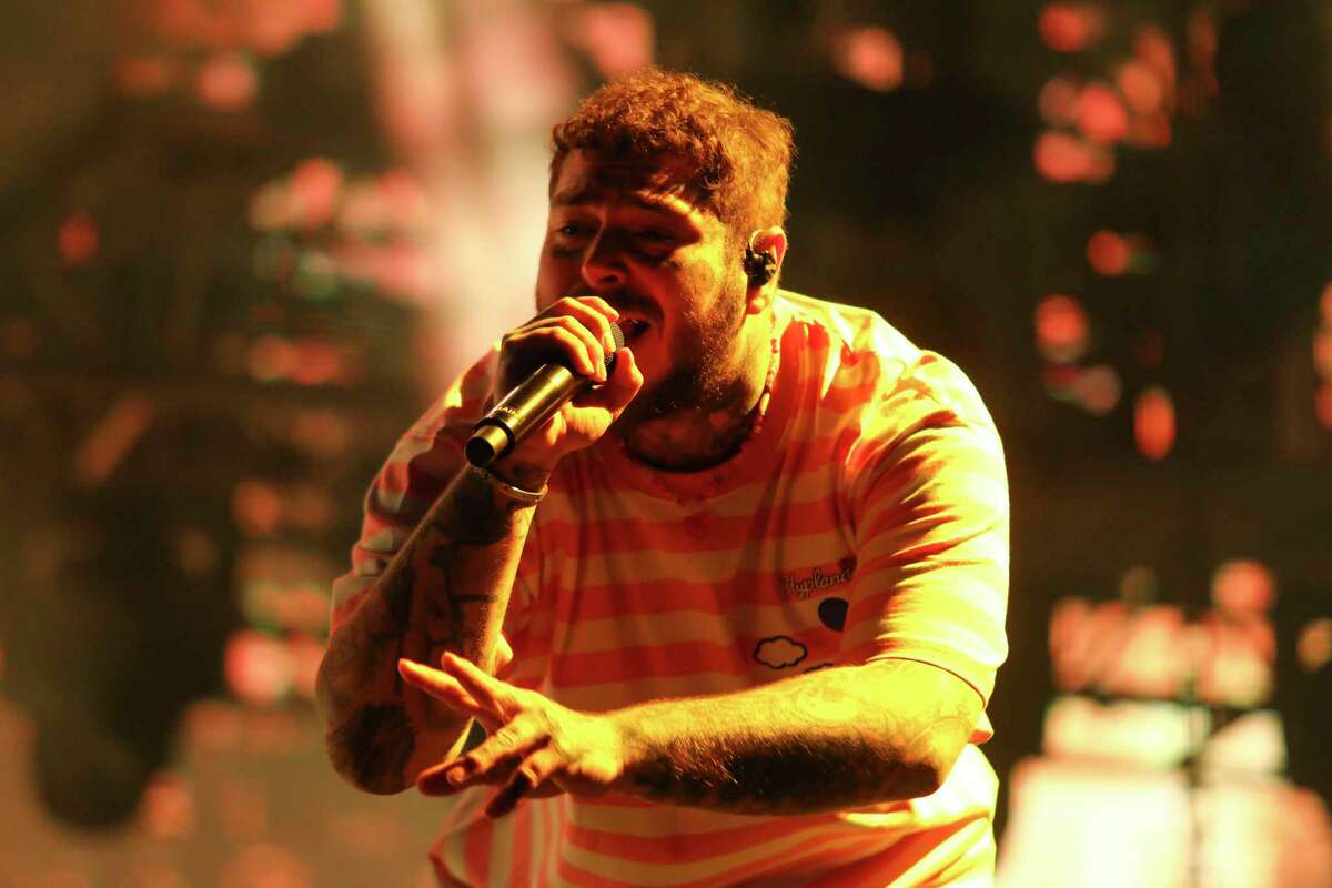 Musician Post Malone performs at the 2021 Governors Ball music festival at Citi Field on Sunday, Sept. 26, 2021, in New York.