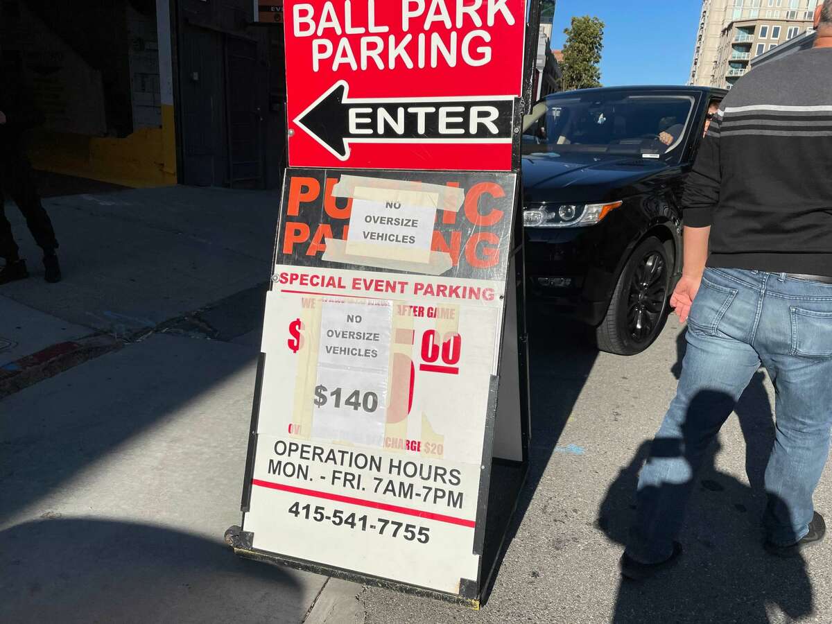 Parking for Game 5 of the NLDS between the Dodgers and Giants was not cheap near Oracle Park in San Francisco.