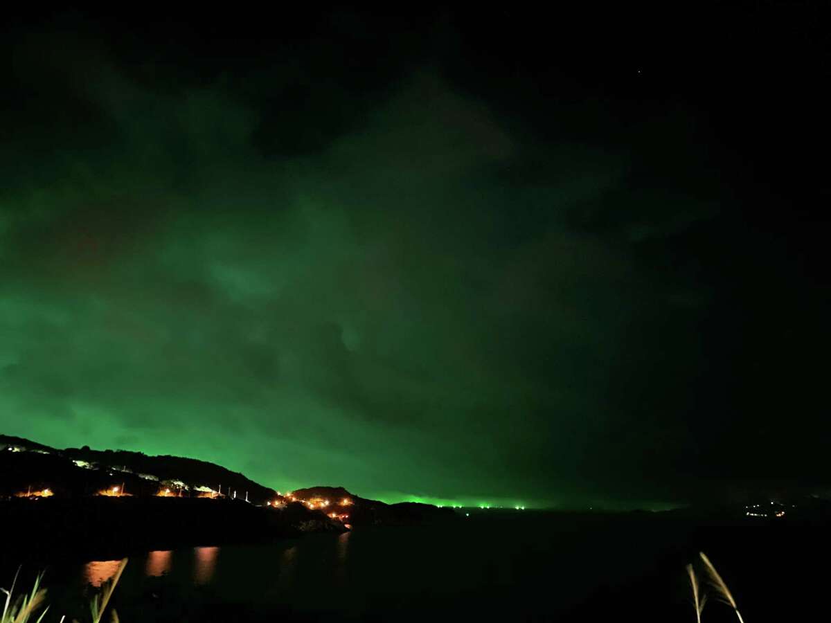 A green aurora illuminates the night sky over Nangan, in Taiwan's Matsu islands, on Sept. 6.
