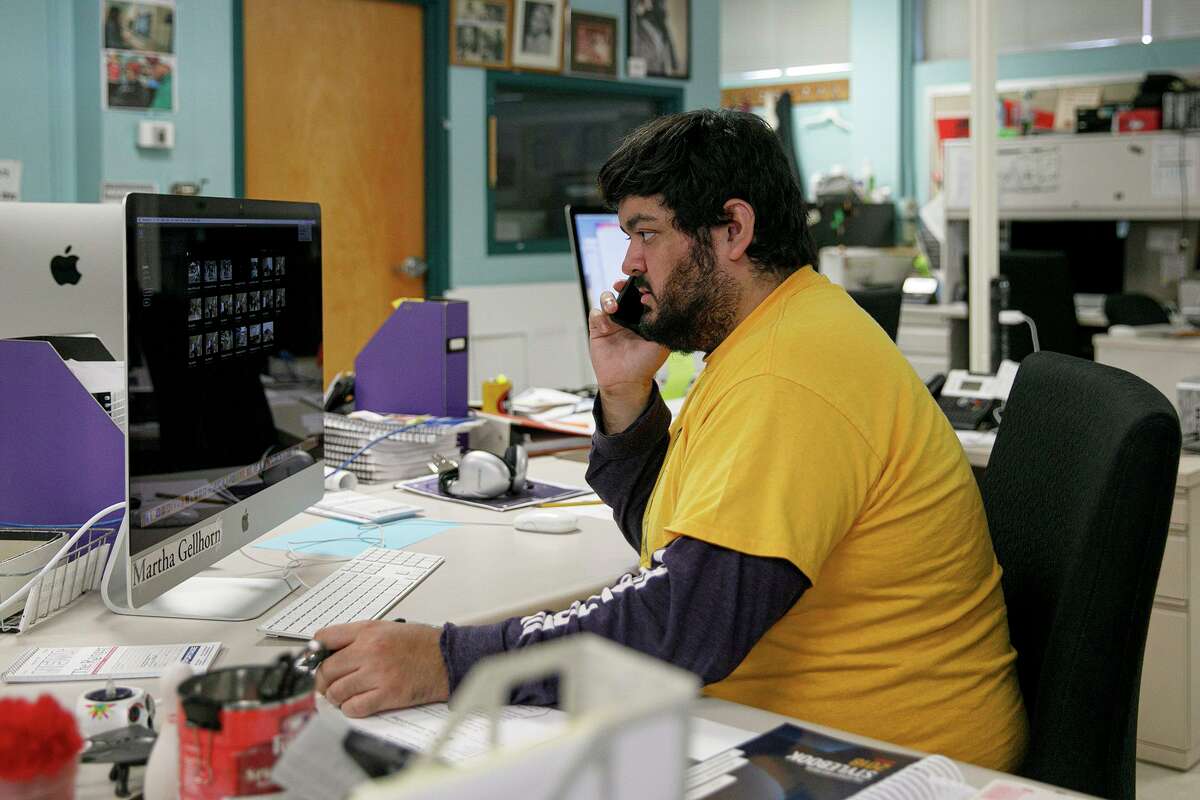 The Ranger editor-in-chief Sergio Medina makes calls to school administers as he continues working on the story he broke about the San Antonio College student newspaper closing down at the end of the year. Alamo Colleges district officials later said they would reimagine it, not close it.
