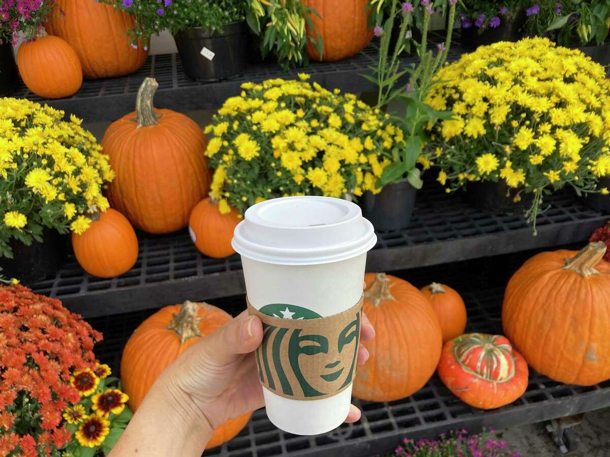 A pumpkin spice latte from Starbucks