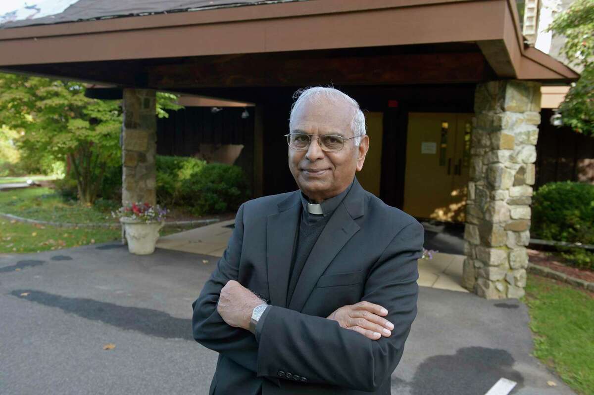 Pastor Father Joseph Prince, of Saint Elizabeth Seton Church in Ridgefield, is celebrating the 50th anniversary of his ordination and the 25th anniversary of his leadership at the parish this year. Tuesday, Oct. 12, 2021.