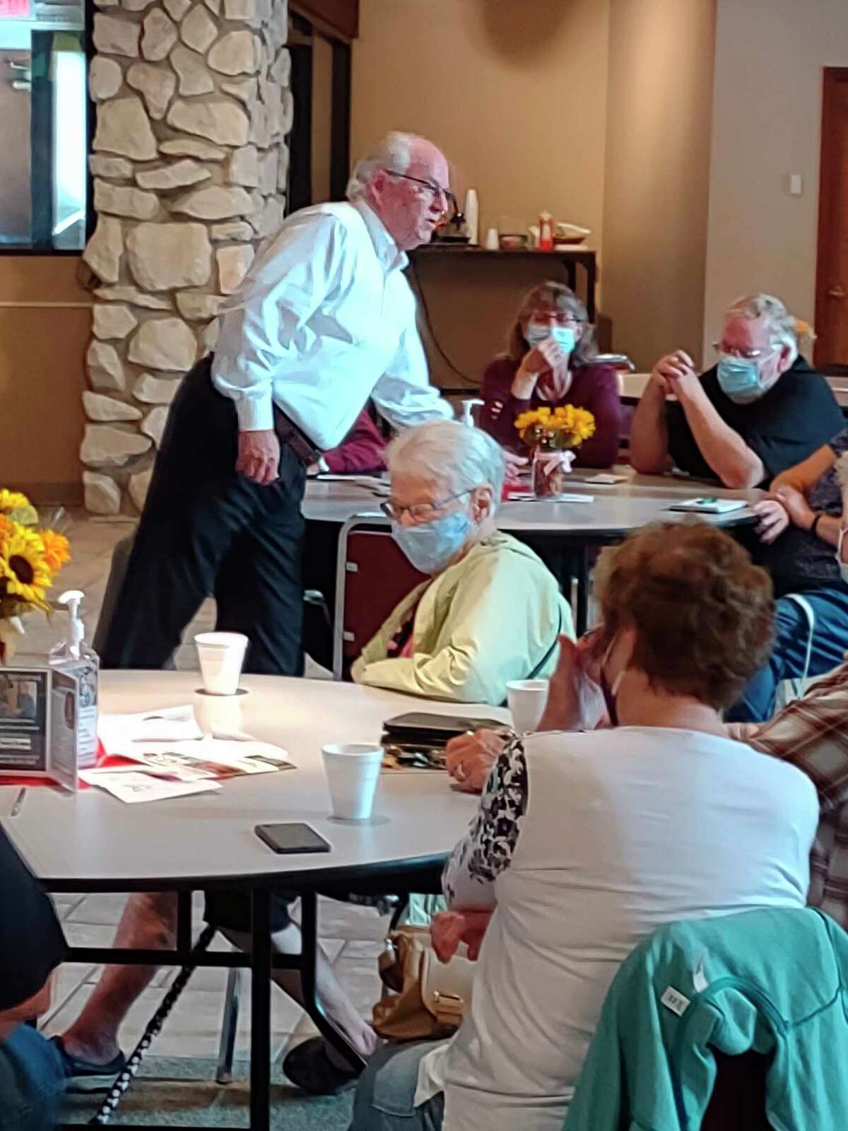 Jim Hart, from Priority Health stopped by the senior center and shared his knowledge of Medicare plans, and Medicare Advantage plans with seniors. A Q&A session followed the discussion. (Courtesy photo)