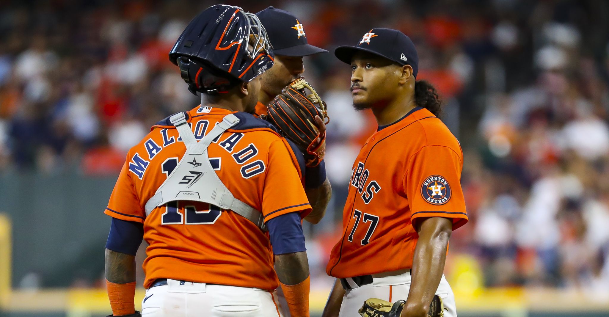 Astros' Luis Garcia Leaves ALCS Game 2 With Apparent Injury - MLB