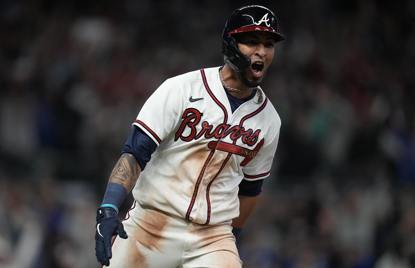 Braves walk off Dodgers again on Eddie Rosario single, take 2-0 lead in  NLCS - The Boston Globe