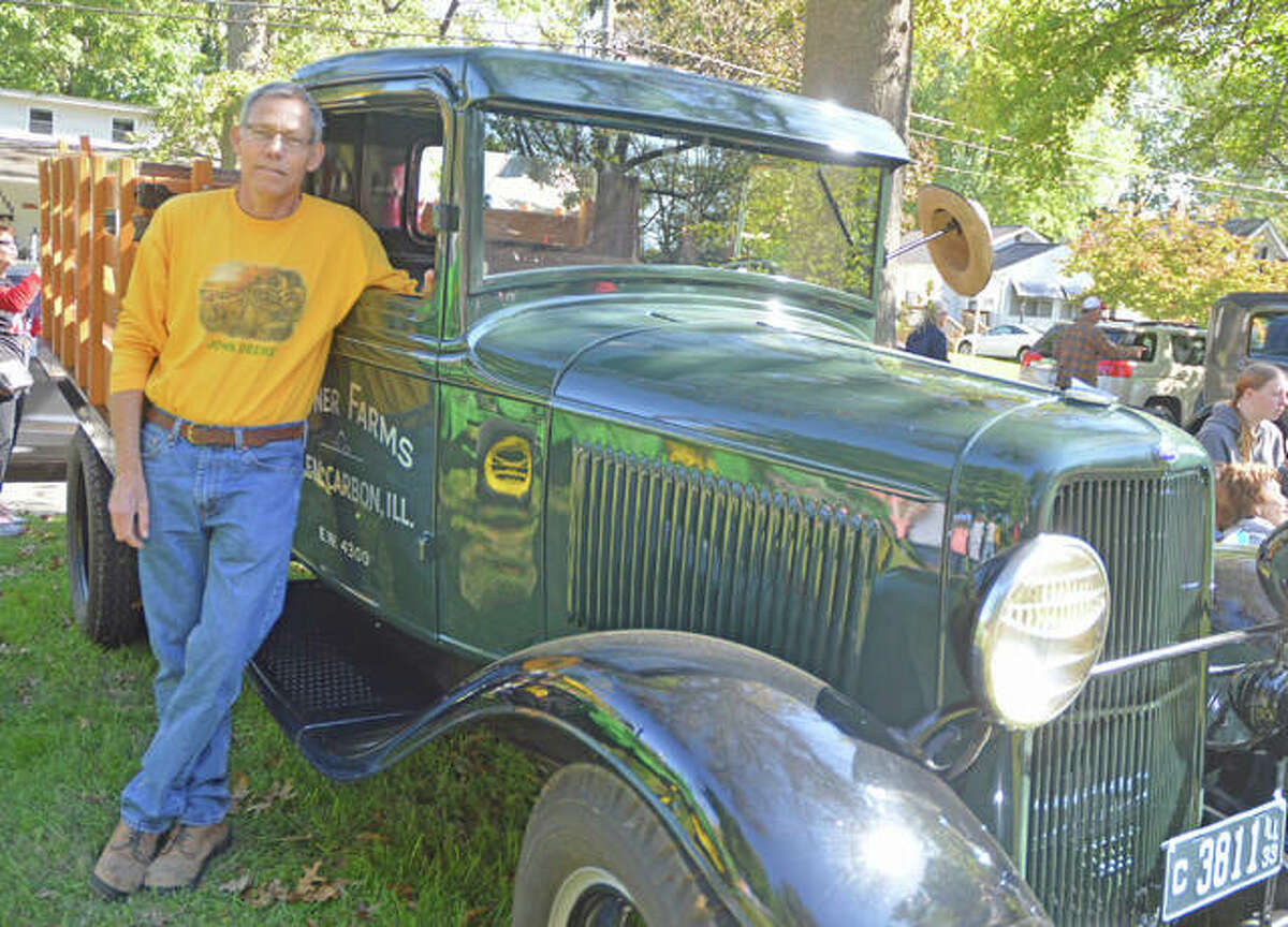 Mike Leitner with his Ford 1933 Model BB truck at Sunday’s Leclaire Parkfest.
