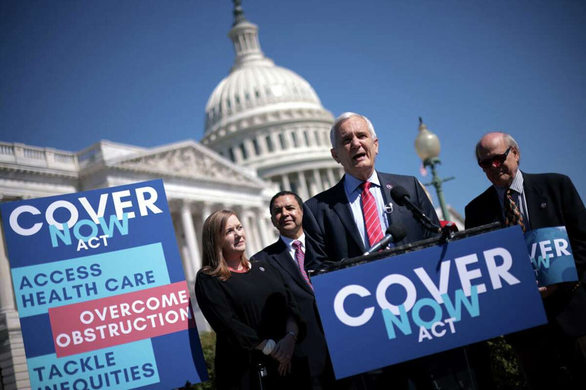 Rep. Lloyd Doggett (D-TX) speaks during a news conference outside the U.S. Capitol June 17, 2021 in Washington, DC. (Win McNamee/Getty Images/TNS)