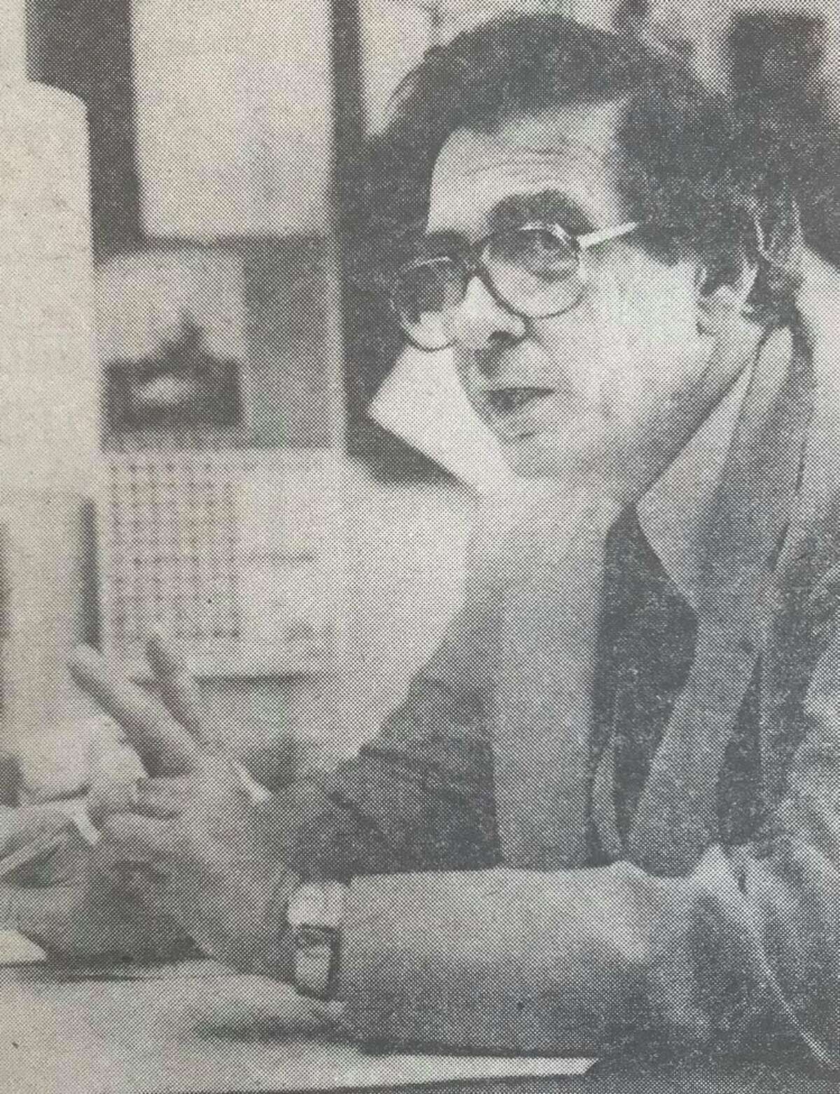 Principal Frank Perry in his office at Longview Elementary. November 1979