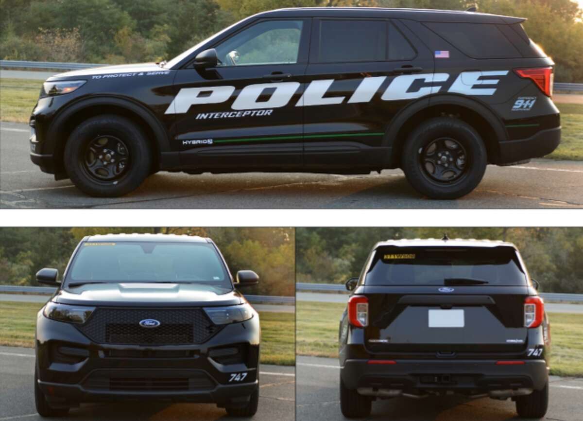 Pictured is the 2022 Ford Police Interceptor Utility Hybrid, the fastest police vehicle available.