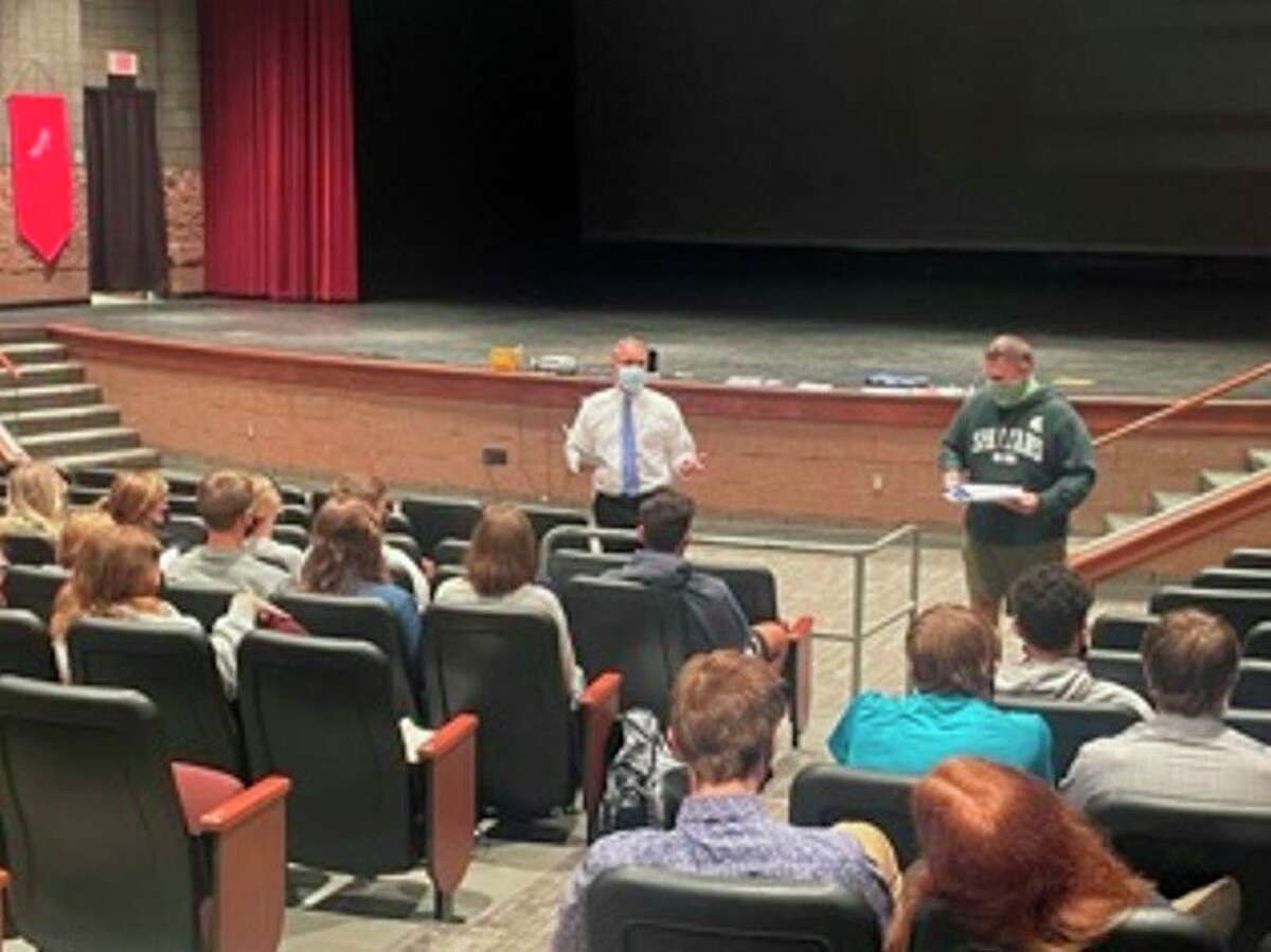 Manistee High School seniors participated in a series of presentations given by community leaders to help prepare them for life after high school. (Courtesy photo)