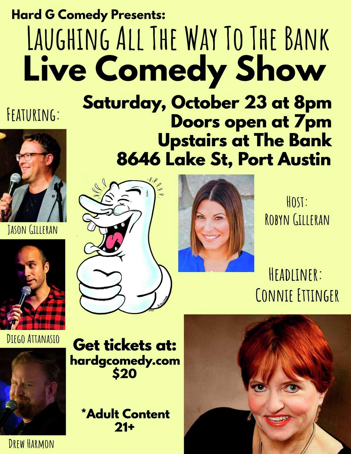 Hard G Comedy will be performing at The Bank 1884 in Port Austin on Oct. 23. Another show is planned for Caseville on Nov. 20, with details still being worked out. (Courtesy Photo)