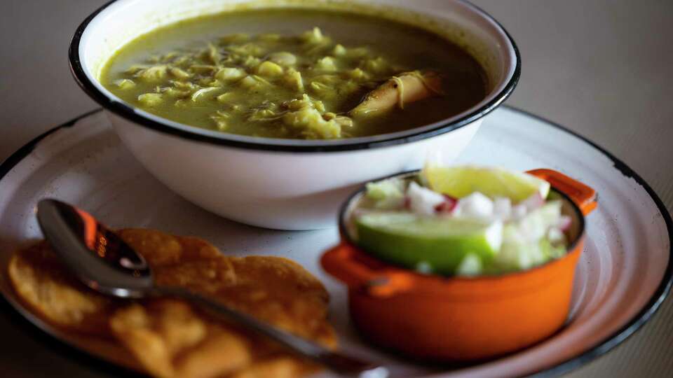 The Pozole Verde at Cuchara in Houston.