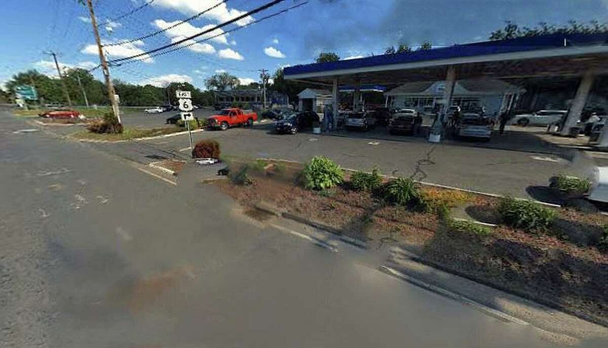 The location of a Mobile service station near Interstate 84’s Exit 10 where Newtown denied a request for a Dunkin’ Donuts drive-thru.