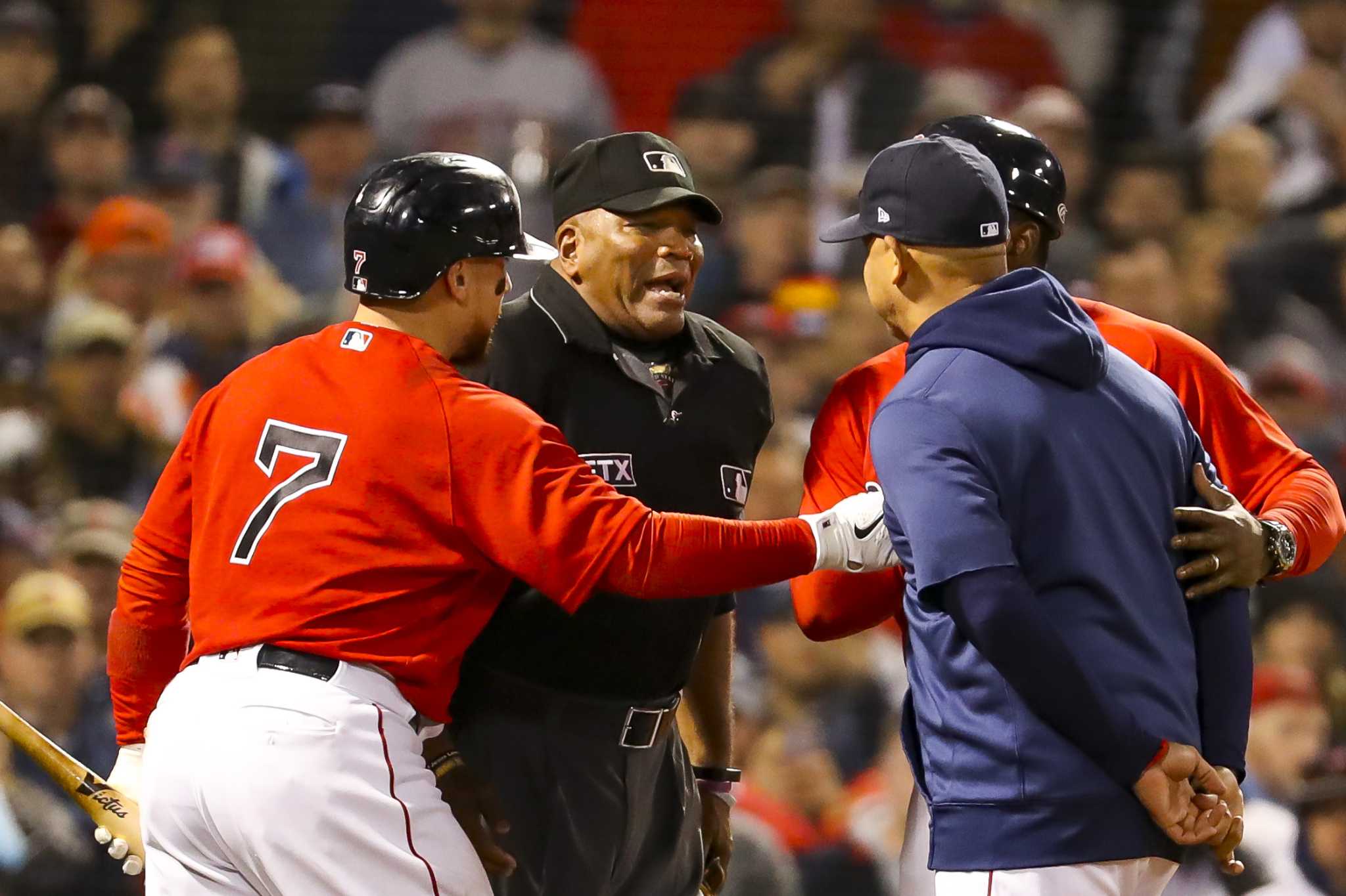 Boston Red Sox's Alex Cora on arguing with umpire Laz Diaz: 'I