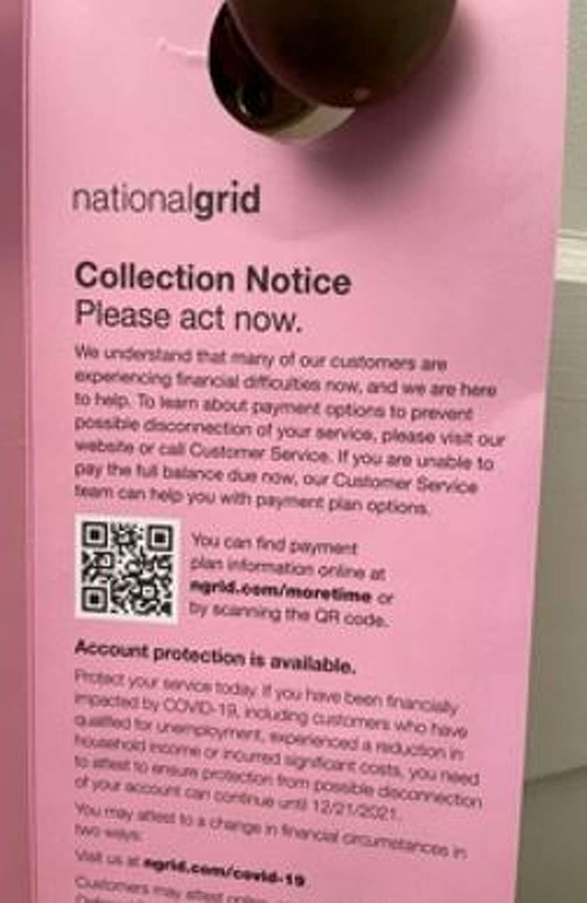 National Grid goes doortodoor, notifying customers of outstanding bills