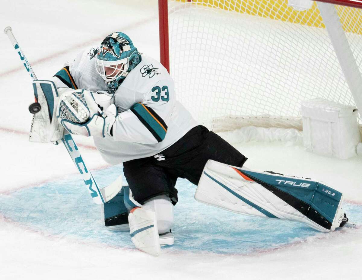 Goaltender Adin Hill and the Sharks visit Toronto at 3 p.m. Friday (NBCSCA).