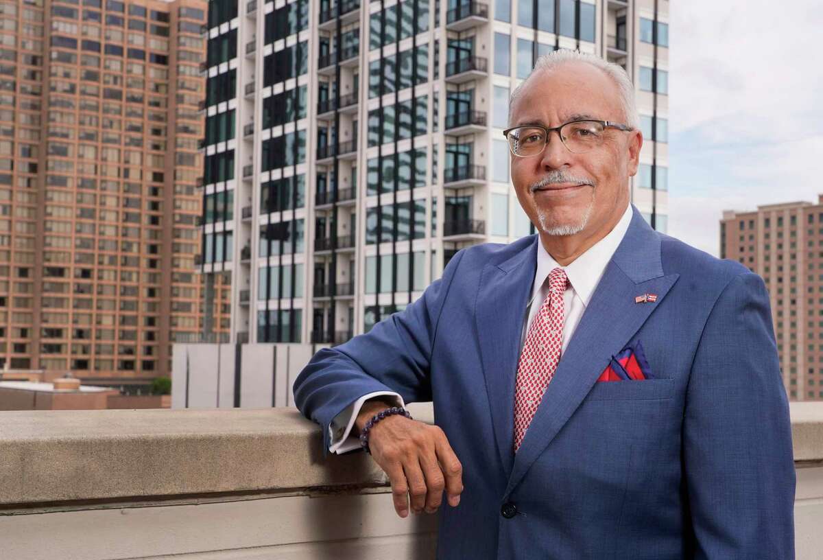 Benny Agosto, Jr., attorney, is shown at the South Texas College of Law Houston Thursday, Oct. 21, 2021 in Houston. The Houston trial attorney Benny Agosto, Jr. and his wife Nikki gifted $3 million to the Texas College of Law Houston, which will be used to create a diversity center. The new center will be named The Benny Agosto, Jr. Diversity Center at South Texas College of Law Houston.