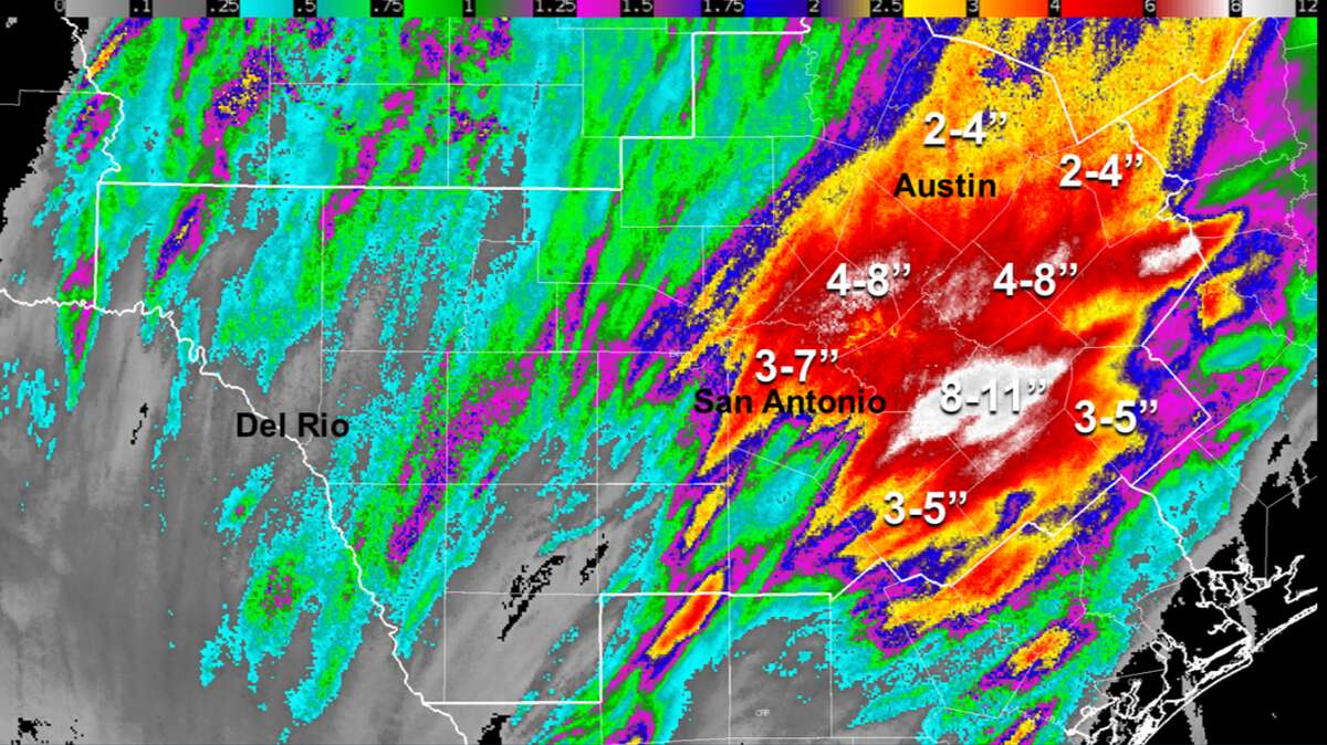 South Central Texas received rainfall of up to 11 inches from Pamela.