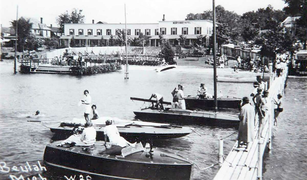 The place to be in 1940 was the dock and band float in front of the Northway Hotel. (Courtesy photo)