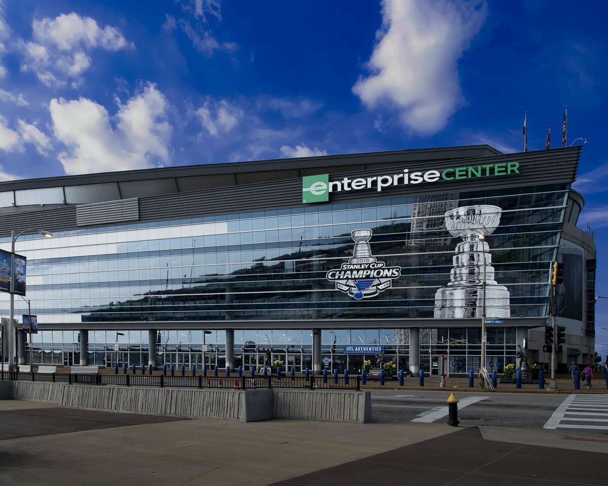 An exterior view of the Enterprise Center on September 2, 2019 in St. Louis, Missouri. (Photo by Scott Rovak/NHLI via Getty Images)