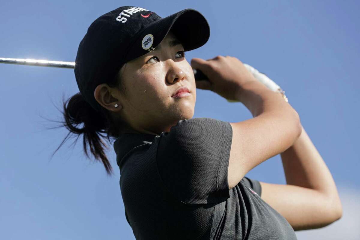 Stanford freshman Rose Zhang, shown practicing on Oct. 18, won the NCAA individual women’s golf champinship on Monday.