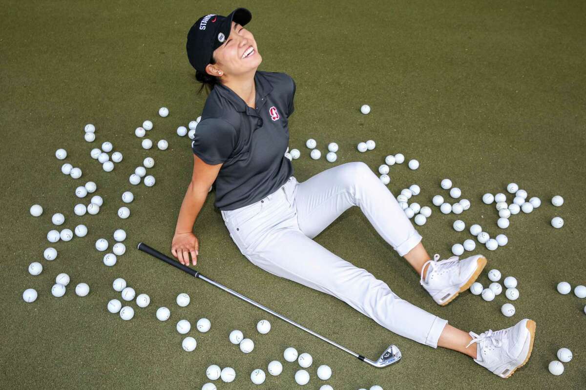 Stanford freshman Rose Zhang at the Siebel Varsity Golf Training Complex.  Zhang is the number 1 amateur in the world.